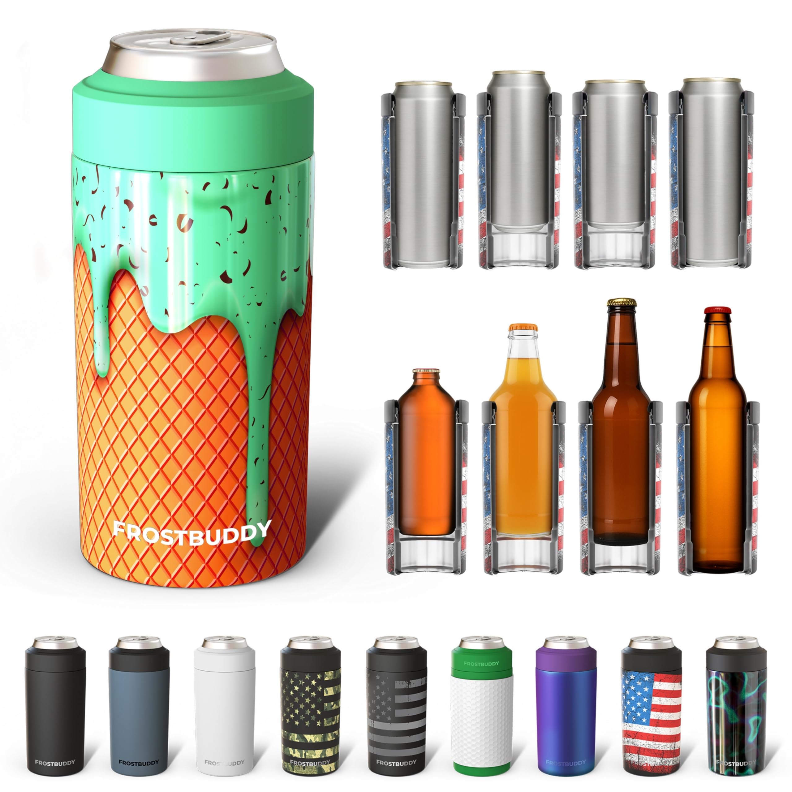 Frost Buddy universal can cooler 12oz keeps your drink cold at the beach