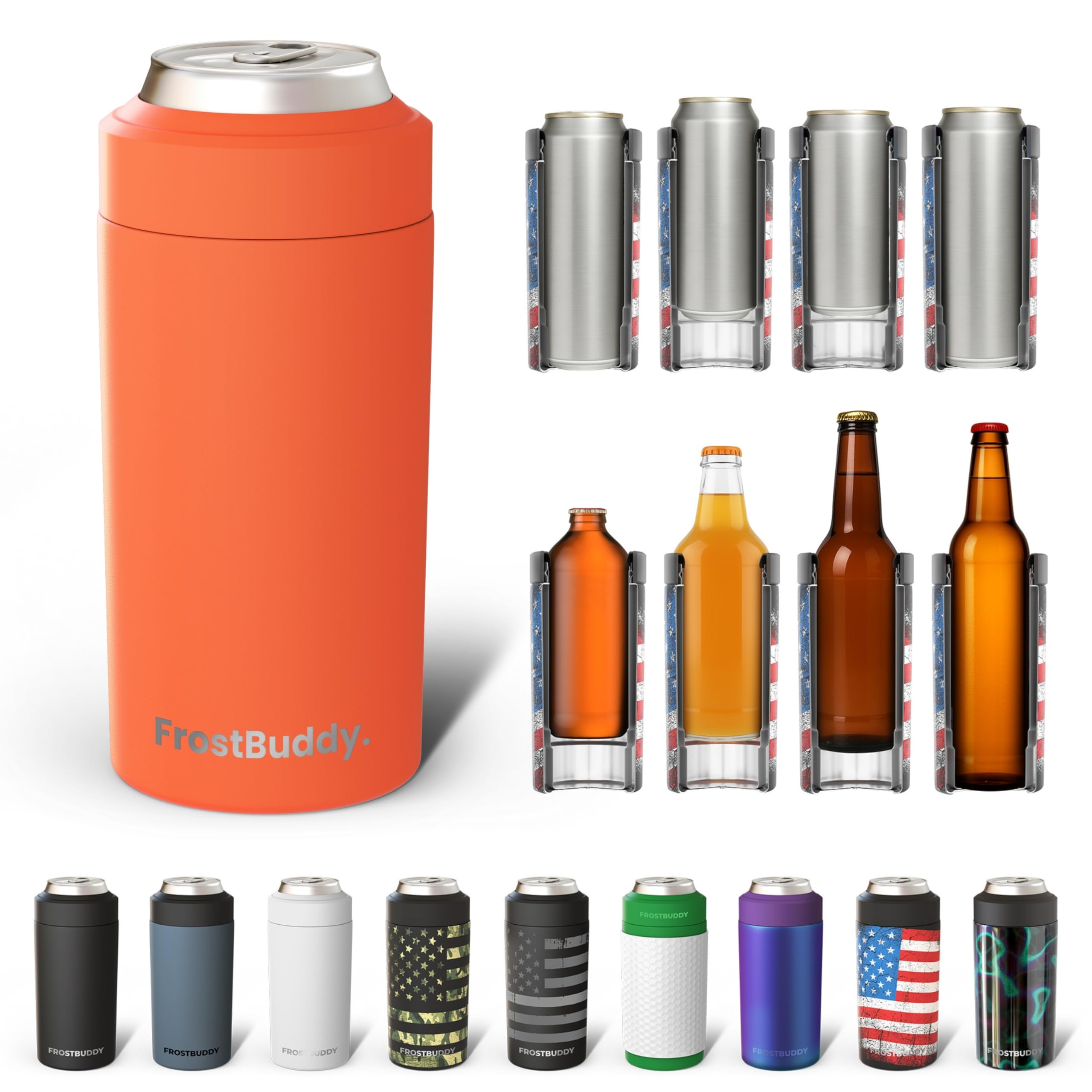 Frost Buddy universal cooler on a 12oz slim can for all day cooling