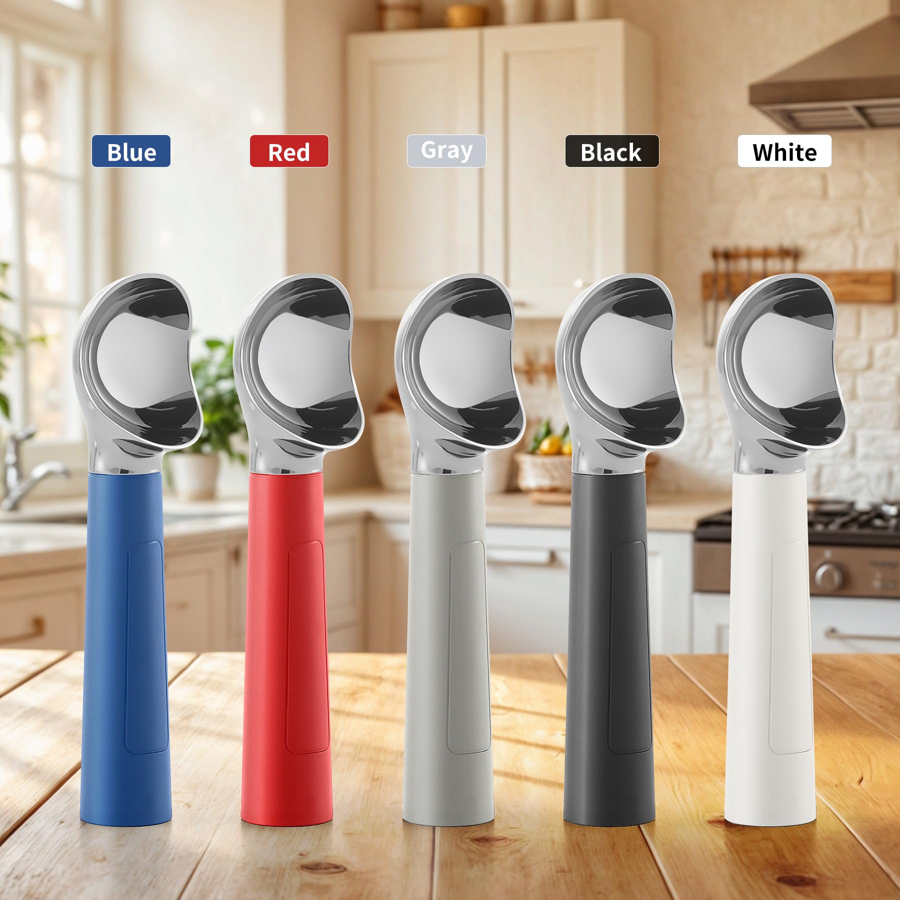 FrostJoy durable food-grade metal tip ensures steady scooping.
