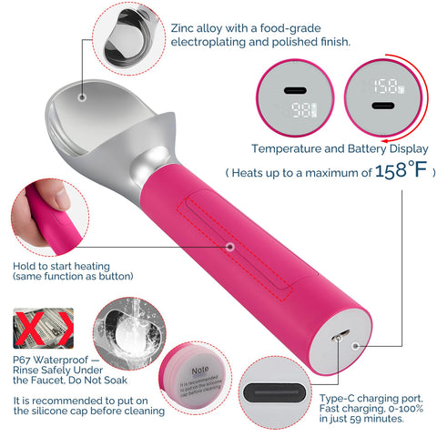 FrostJoy ergonomic handle provides secure, non-slip grip during scooping