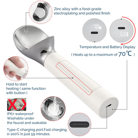 FrostJoy base LED display shows temperature and battery level during use.
