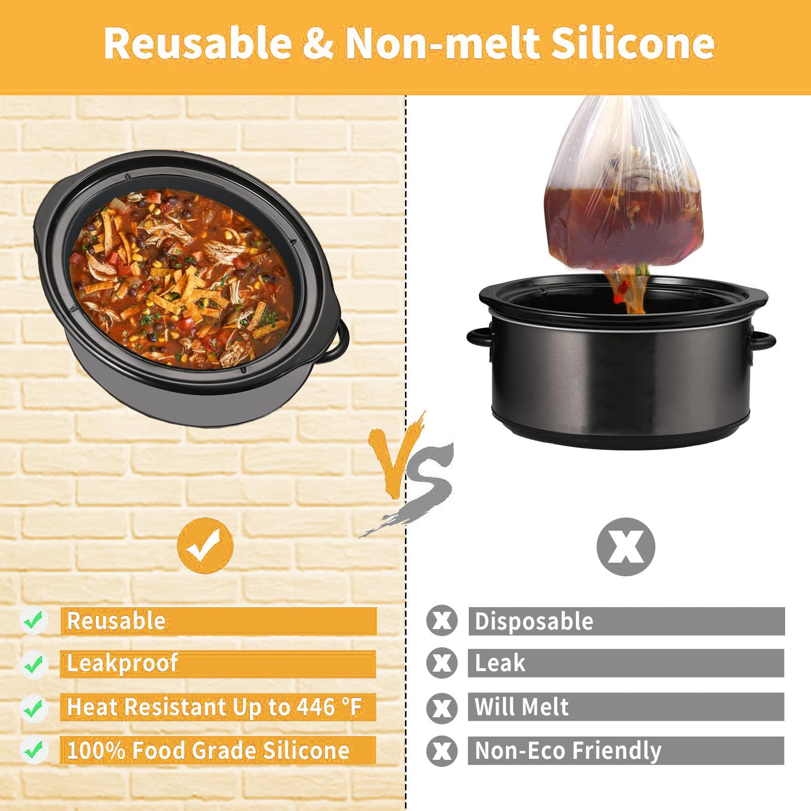 FROVEN liner resists heat up to 446°F for safe cooking steps.