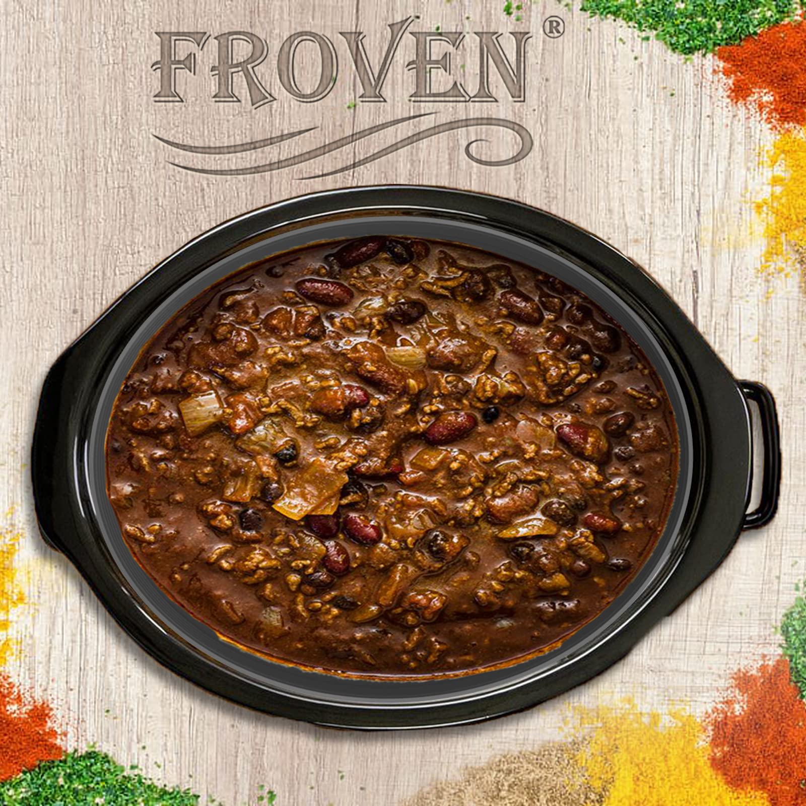 FROVEN liner helps extend crockpot life by reducing interior wear.