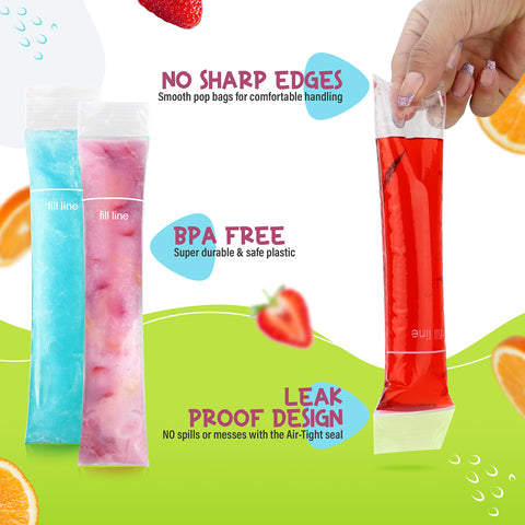 FROZIP BPA-free freezer tubes highlight safe, frozen treats.