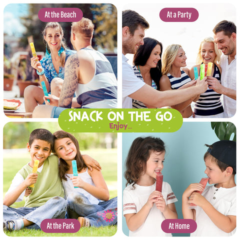 FROZIP yogurt sticks and fruit pops offer quick, creamy snacks.