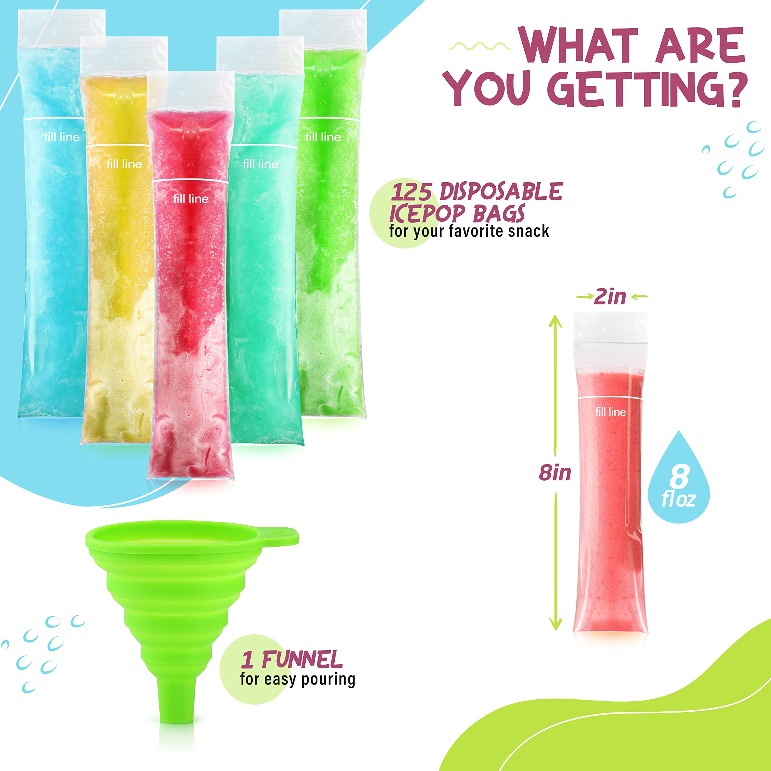 FROZIP popsicle bags with zip seal prevent spills during travel.