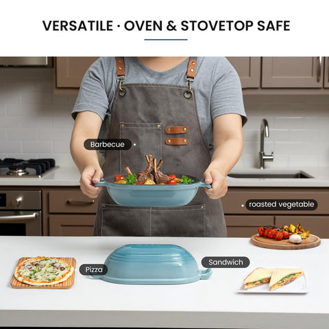 FRRLY 2.8QT oval oven suitable for bread and meatloaf