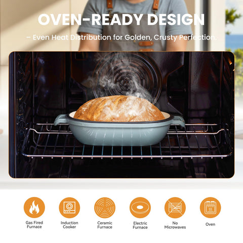 FRRLY loaf inside the Dutch Oven demonstrates even crust browning.