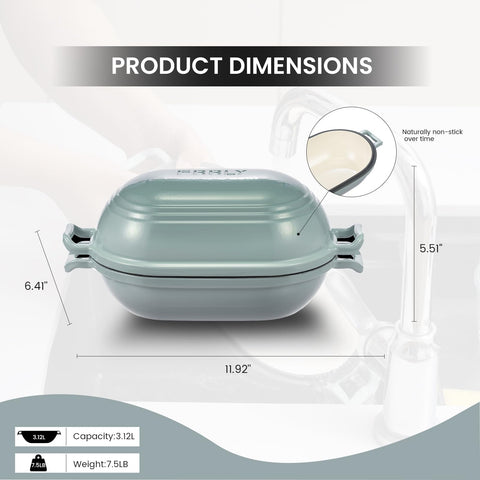 FRRLY enameled interior provides smooth non-stick release for easy loaf removal.