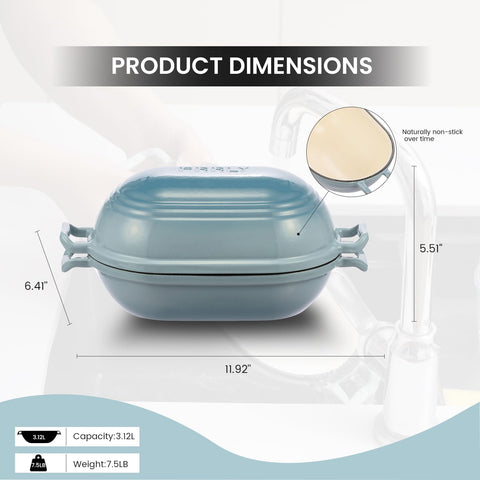 FRRLY enamel lid on glossy cookware for durability and control