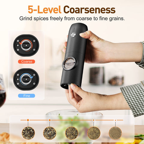 FRTONYI grinder highlighting Type-C fast charging for uninterrupted use.
