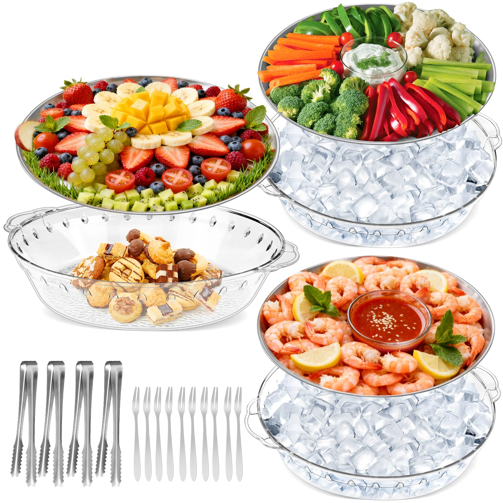 FRUIID 3-pack party set trays organize appetizers for gatherings with style.