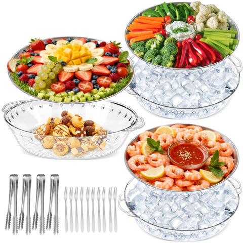 FRUIID 3-pack party set trays organize appetizers for gatherings with style.