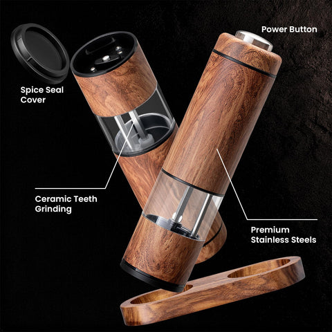 Fruspace electric grinder with top button for one-handed control