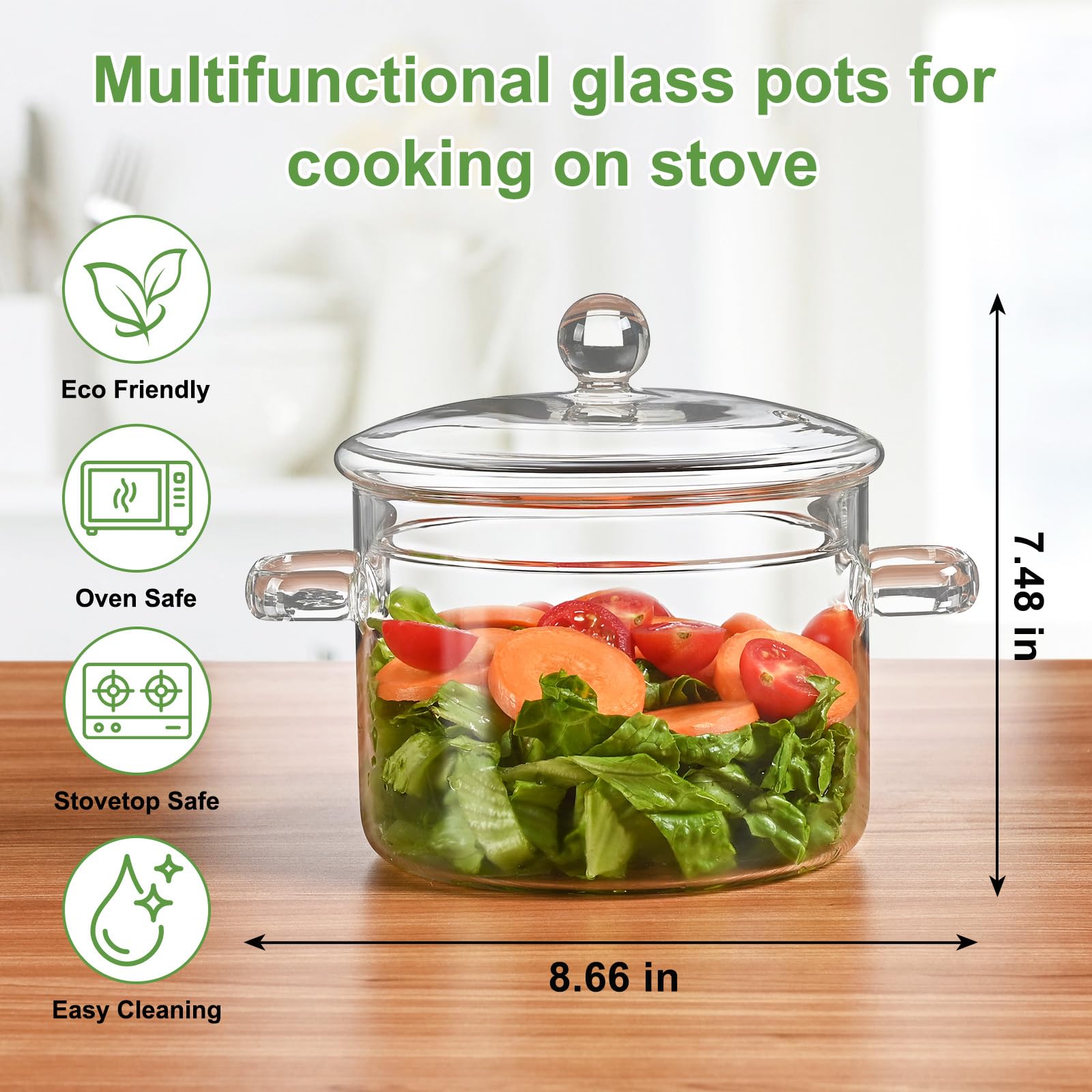 FrutPunch glass pot lid with easy-grip handle for safe handling.