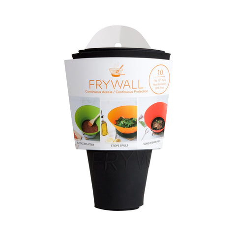 Frywall 10 on-pan guard prevents mess while searing burgers