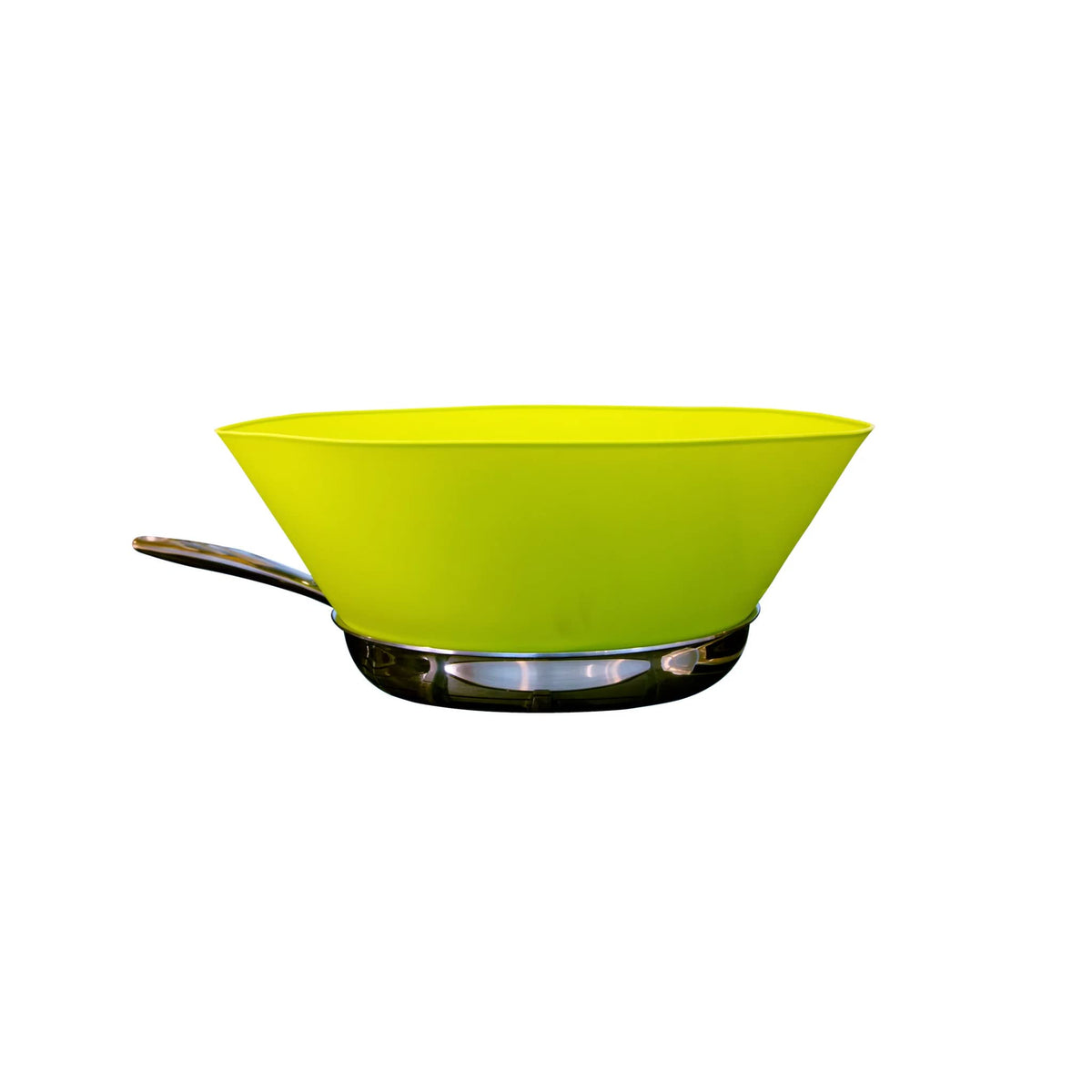 Frywall 8 small green splatter guard front view keeps pan accessible