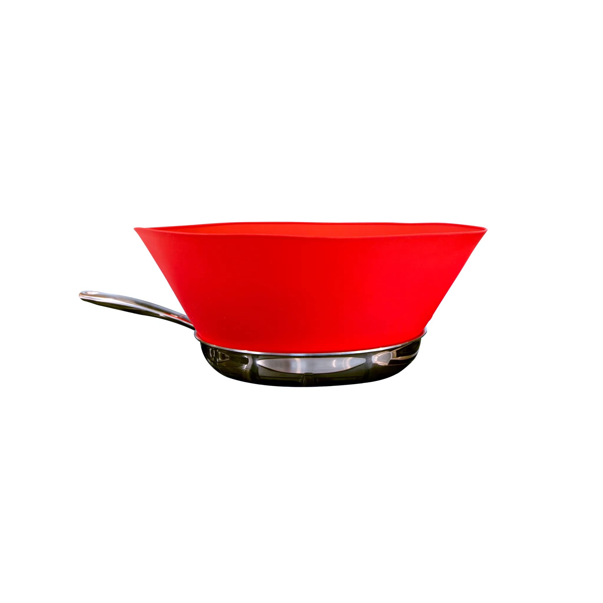 Frywall 8 Small Red Splatter Guard top view showing compact silhouette and color