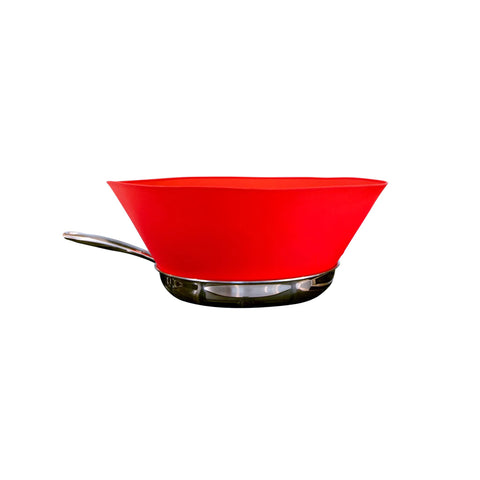 Frywall 8 Small Red Splatter Guard top view showing compact silhouette and color