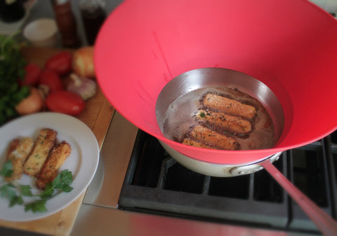 Frywall 12-inch protection supports browning and frying without sacrificing surface access