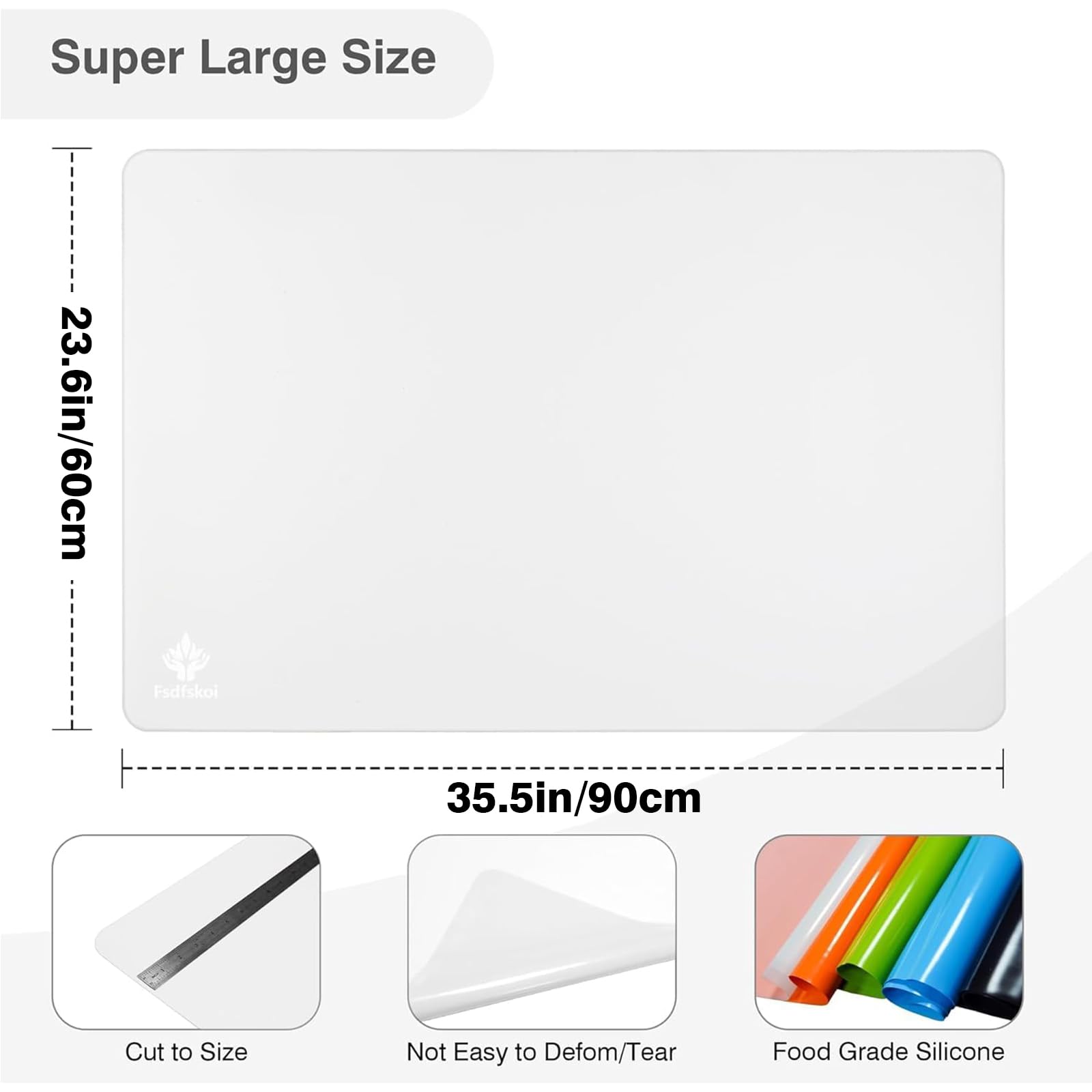 Fsdfskoi translucent mat withstands wide temperatures for baking, crafts, and art projects.