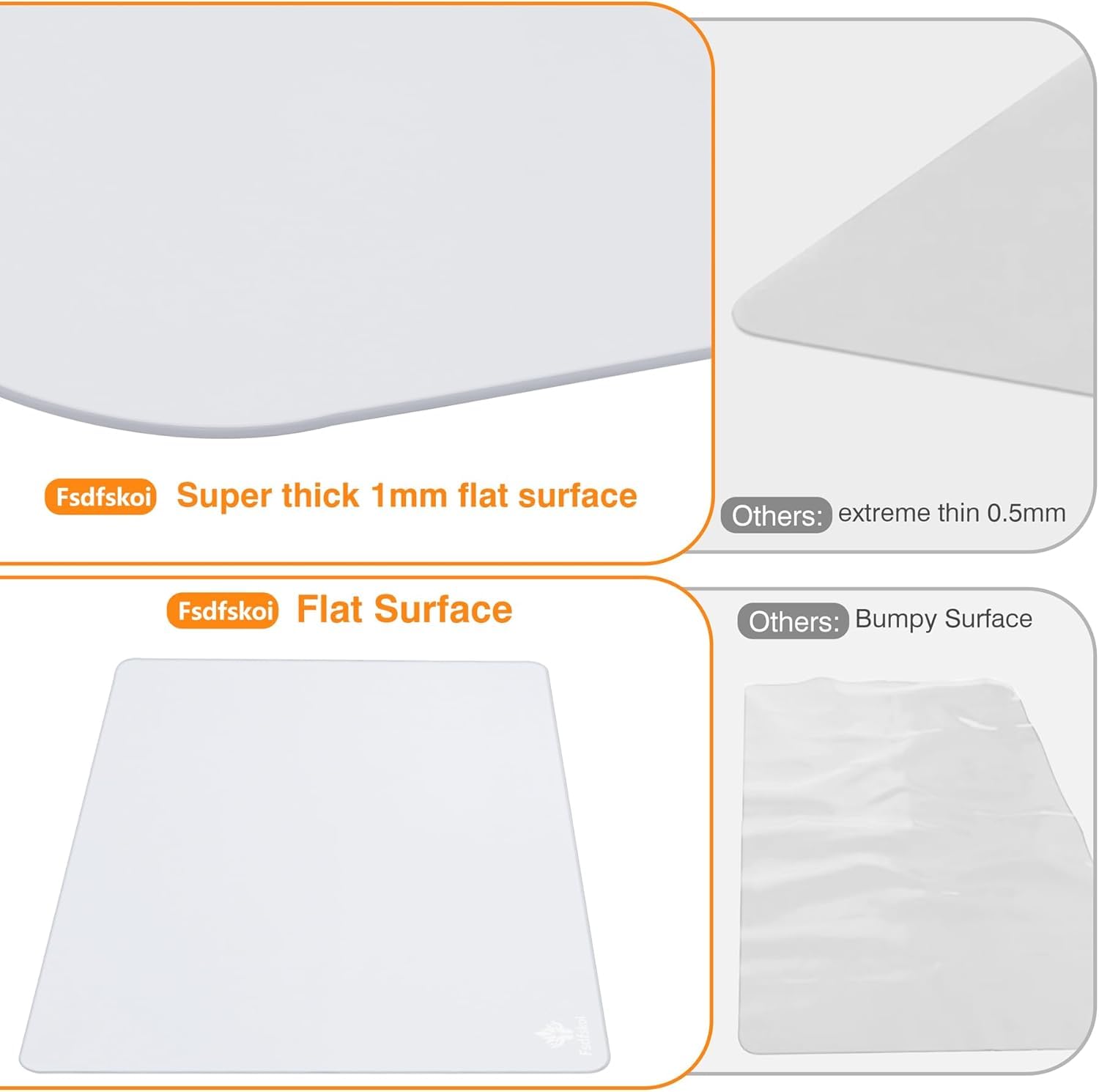 Fsdfskoi silicone mat dual-surface design with glossy side for secure appliance placement.