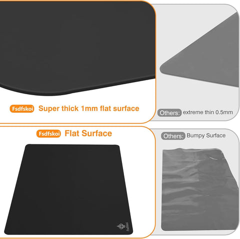 Fsdfskoi silicone mat matte side nonstick for dough and crafts.