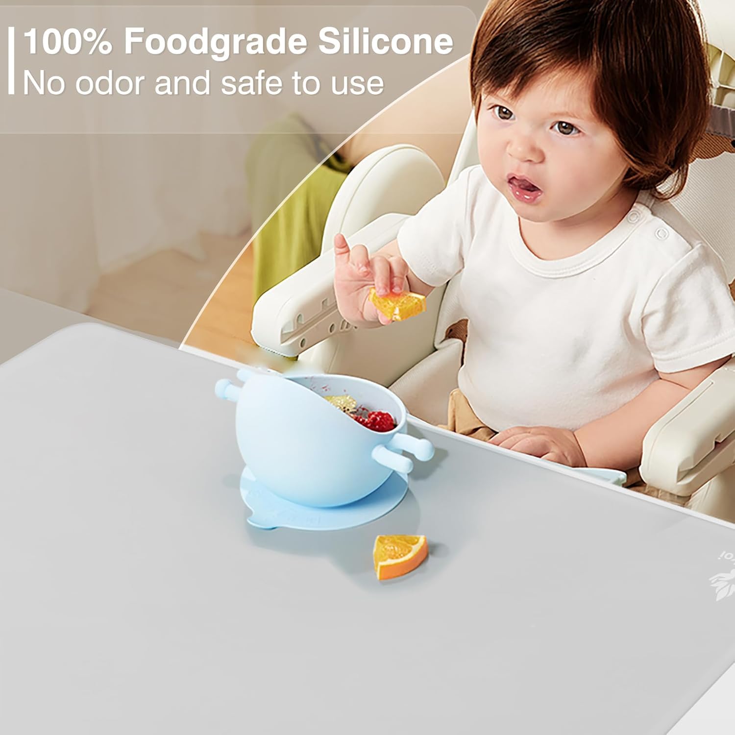 Fsdfskoi silicone mat rolls flat for easy drawer storage.