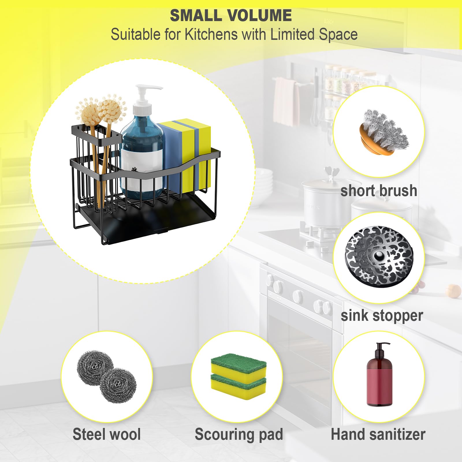 Fssvcd Maifan sponge holder and brush organizer promotes fast drying after use.