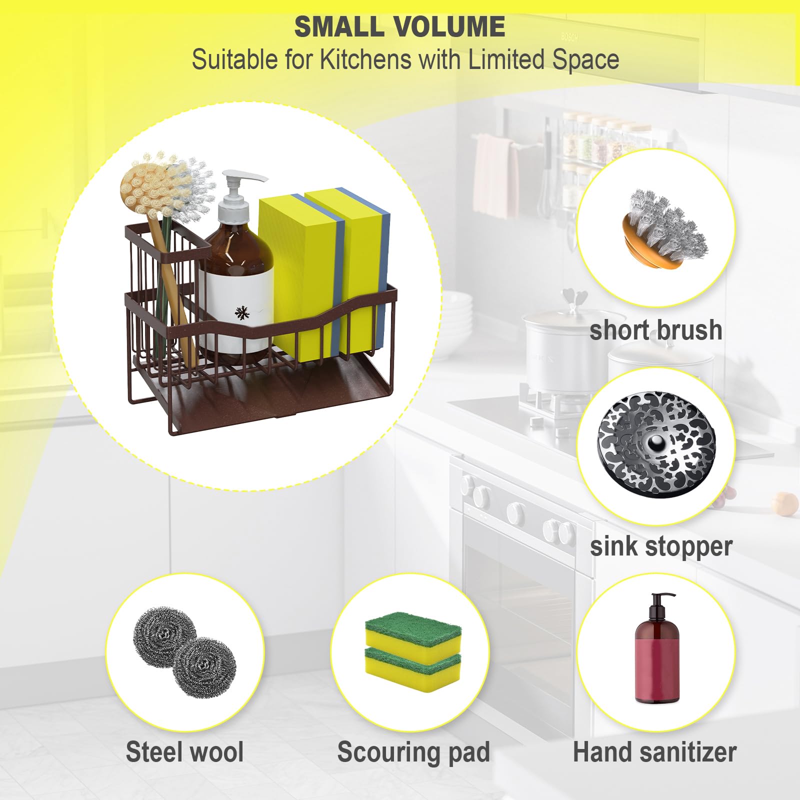 Fssvcd Maifan brush holder keeps kitchen tools organized beside the sink.