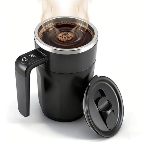 Ftutom temperature display self-stirring mug with real-time heat readout for safer sipping.