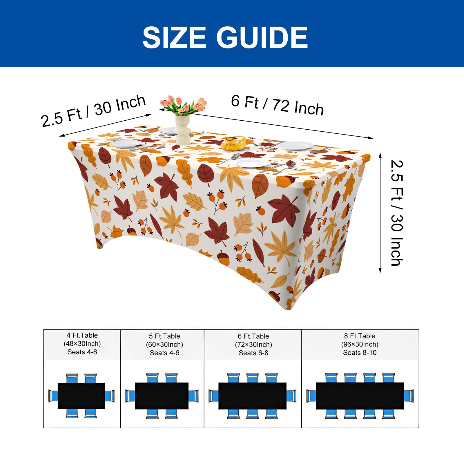 FUANGUI machine-wash friendly table cover for easy post-event care.