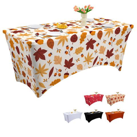 FUANGUI rectangular fitted tablecloth with stretch for a secure, wrinkle-resistant dining setup.