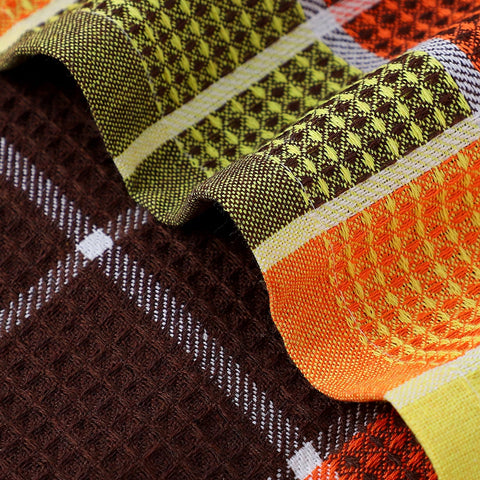Fucibt 16x26 inch towels, orange buffalo check, adds color and practicality