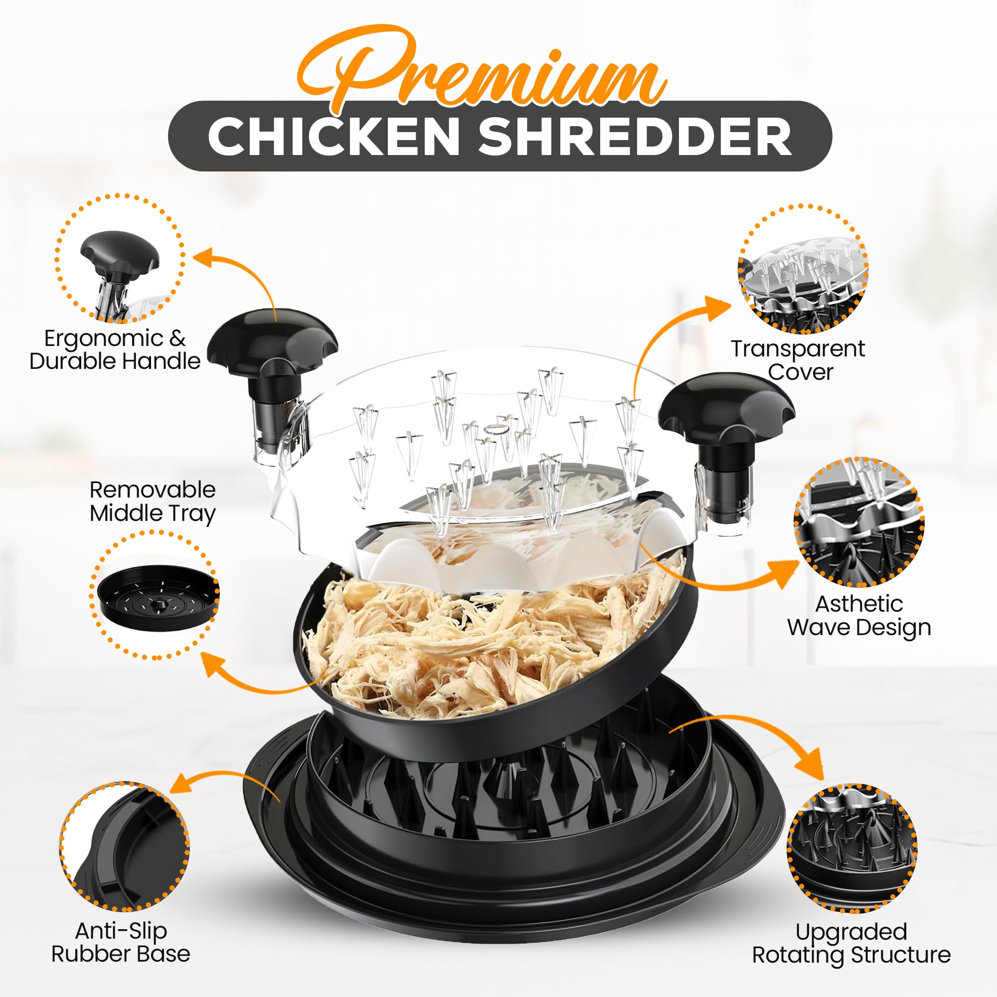 Fuel Kitchen ergonomic non-slip design keeps shredding steady and comfortable