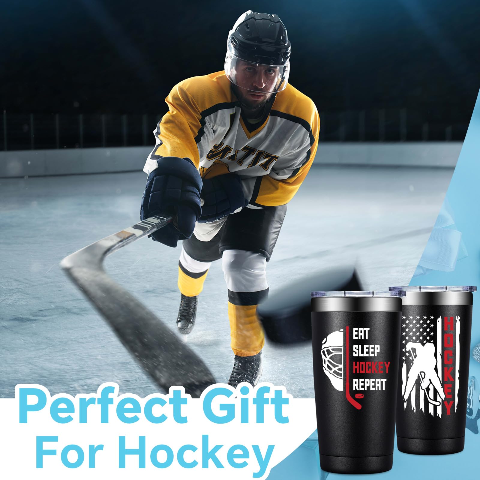 Fufandi hockey tumbler double-wall insulation preserves temperature