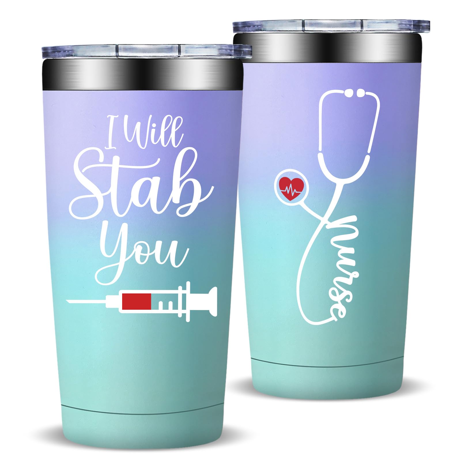 Fufandi nurse gifts tumbler front view showing durable build for busy shifts