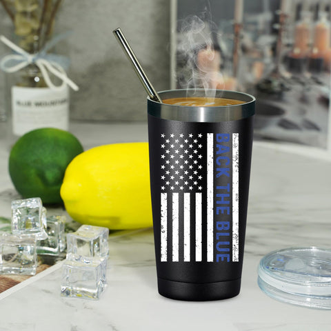 Fufandi police officer tumbler suitable for coffee, tea, or cold drinks