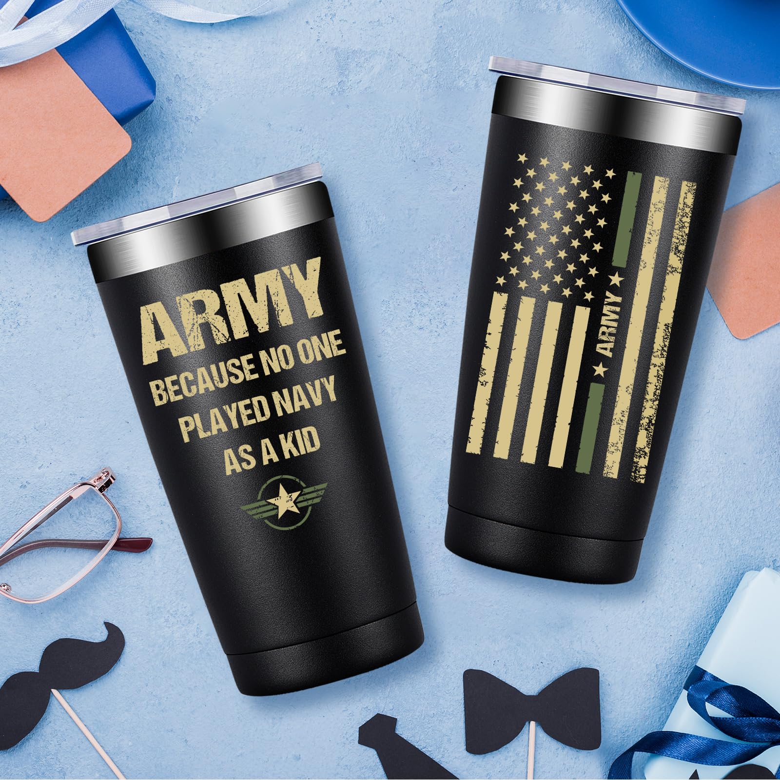 Fufandi veteran gifts 20oz tumbler lid view showing BPA-free spill protection