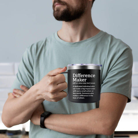 Hot coffee staying warm for hours in the 14oz mug