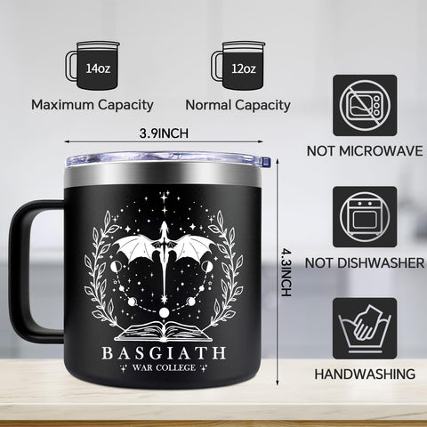 Fufendio Fourth Wing mug on an office desk, ideal for work breaks.