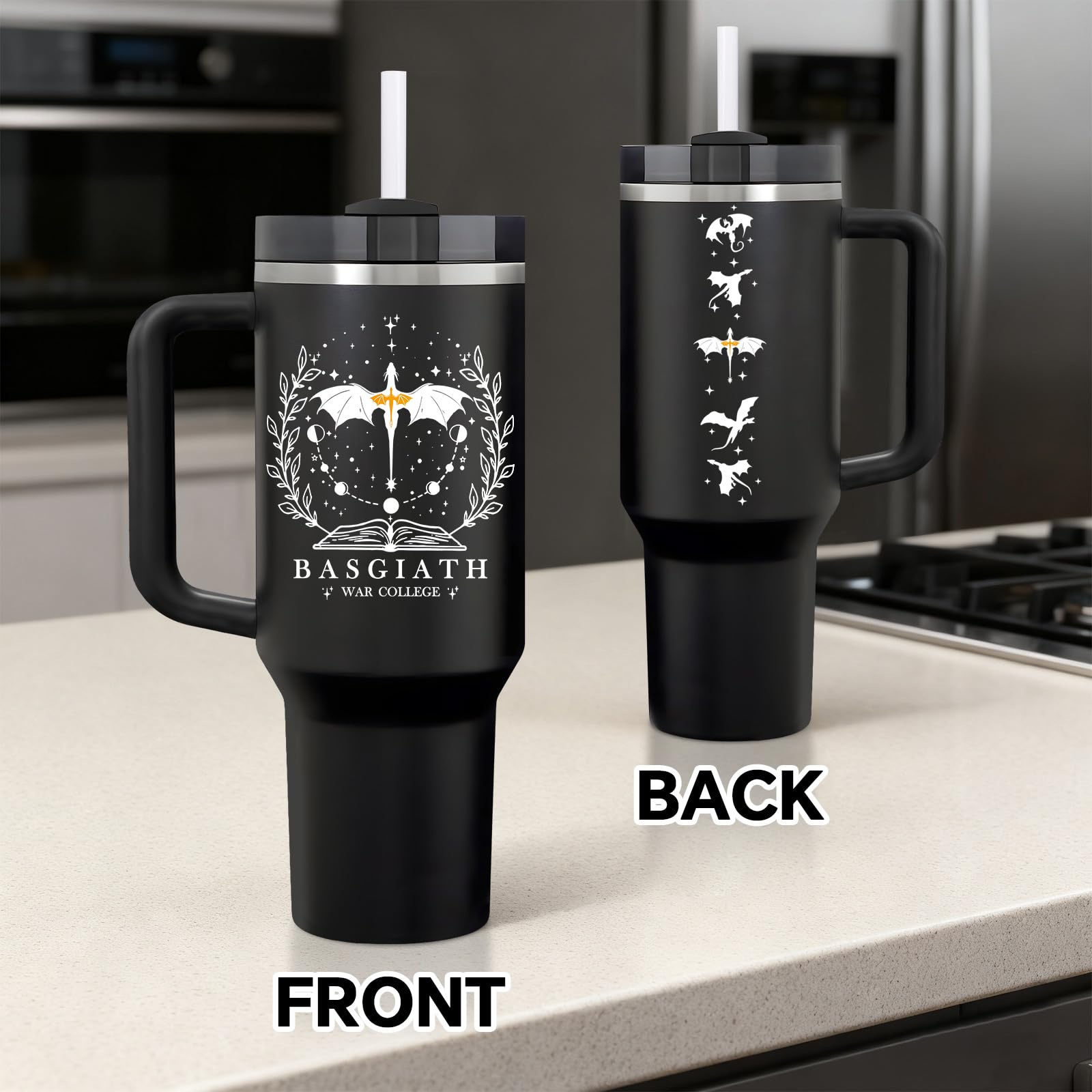 Fufendio Fourth Wing insulated tumbler preserves hot or cold drinks longer