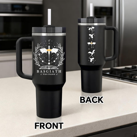 Fufendio Fourth Wing insulated tumbler preserves hot or cold drinks longer