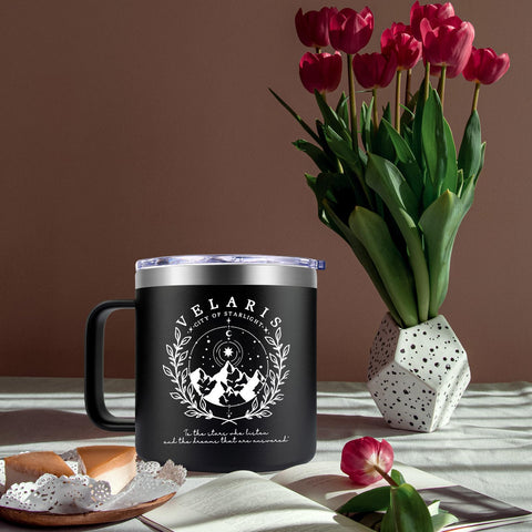 Dishwasher-safe Velaris mug simplifies cleanup after reading sessions