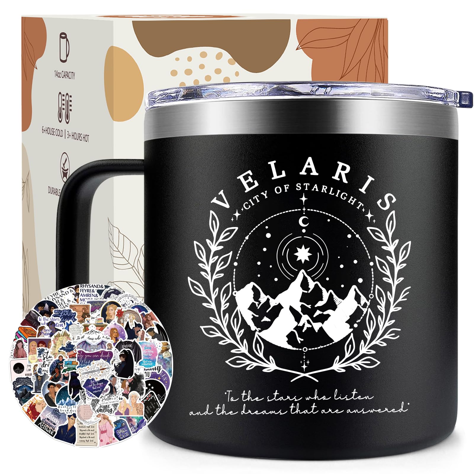 Fufendio Velaris mug 14oz ready for hot coffee on the go