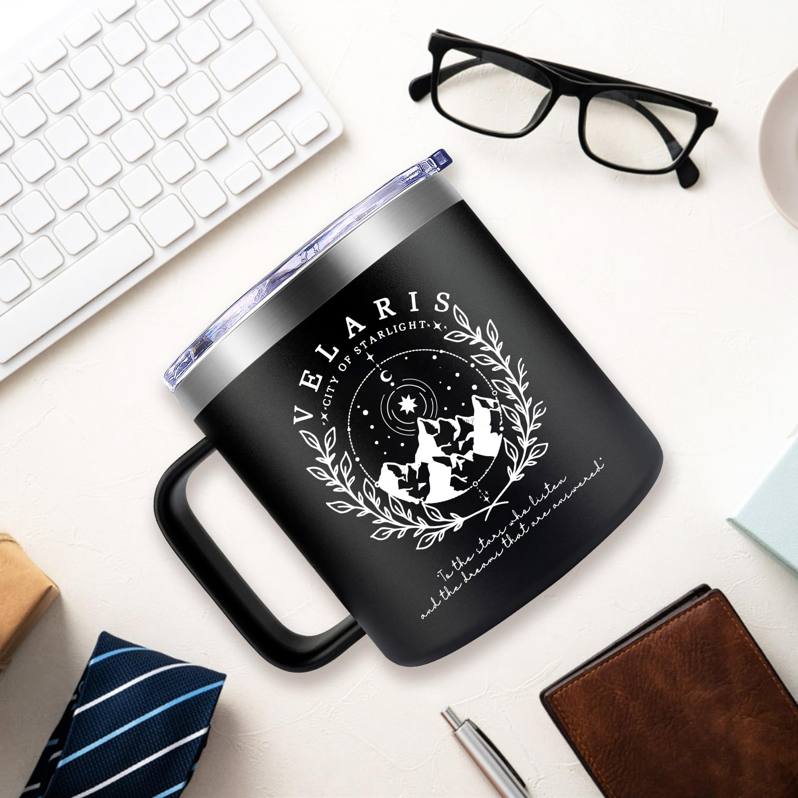 Temperature retention in Velaris mug keeps drinks hot and cold longer
