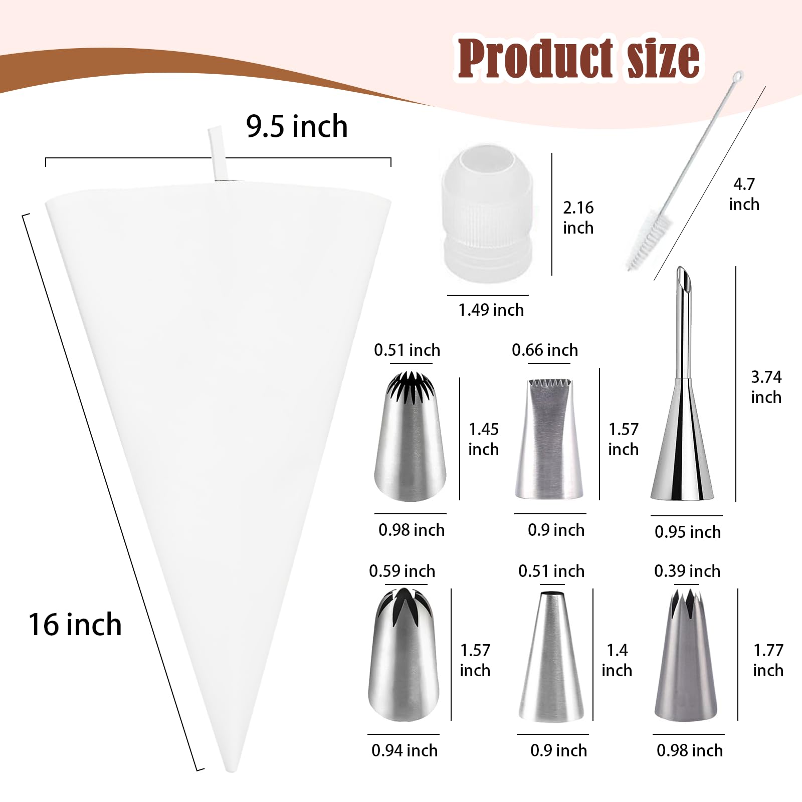 FUGVBB six stainless steel tips deliver durable decorating options.