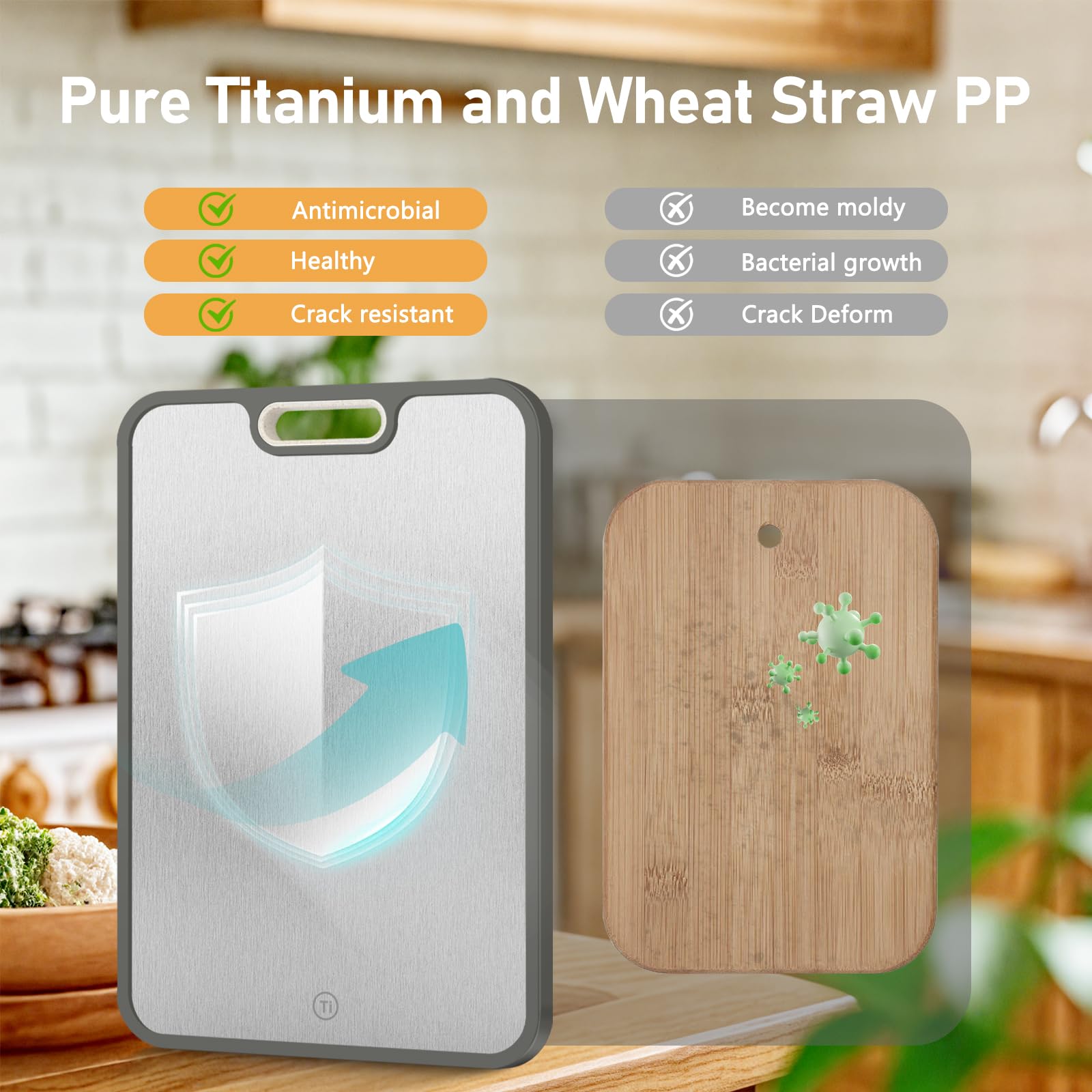 FUHITIM titanium side features a built-in juice groove to prevent spills.