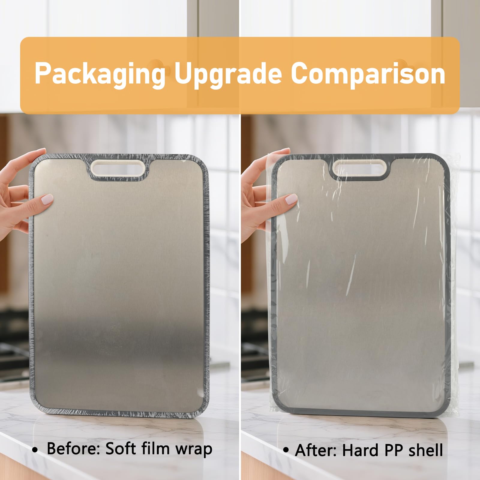 FUHITIM large 15.2 by 10.4 inch cutting surface for family-sized prep.