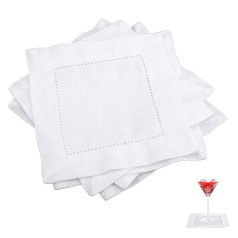 Fukaisu linen cocktail napkins 6x6 pack for elegant dining and reusable surface protection.